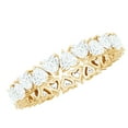 thumbnail image 1 of Rosec Jewels Full Eternity Ring with Heart Shape Moissanite for Women (2.7 CT, D-VS1 Grade), 18K Yellow Gold, US 10.50, 1 of 8