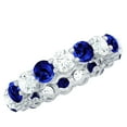 thumbnail image 1 of Rosec Jewels Full Eternity Ring with Lab Created Blue Sapphire and Moissanite for Women (AAAA Grade Sapphire) - Ready to Gift, 925 Sterling Silver, US 4.00, 1 of 8
