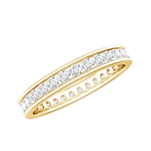 Full Eternity Ring with Moissanite for Women (D-VS1 Grade, Rosec Jewels), 18K Yellow Gold, US 12.50