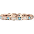 thumbnail image 1 of Full Eternity Stackable Band 2.6mm Tarquise Cubic Zirconia Rose Tone 925 Sterling Silver, Size 7, 1 of 7
