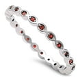 thumbnail image 1 of Full Eternity Stackable Band Ring Ruby CZ 925 Sterling Silver Size 6, 1 of 5