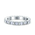 thumbnail image 1 of Full Eternity Stackable Ring Wedding Band Round CZ 925 Sterling Silver Size 8, 1 of 6