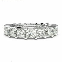 Full Eternity Wedding Band/ 6.00 Cts Princess Cut Moissanite Diamond Ring/ Stacking Eternity Ring/ Engagement Ring For Gifts , Wedding Ring