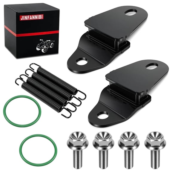 Full Exhaust Muffler Hanger Mount Hardware Kit for Yamaha Banshee 350 YFZ350 ATV 1987-2006, Replaces OEM 2GU-14771-00-00 with Pipe Springs O-Rings Titanium Flange Bolts