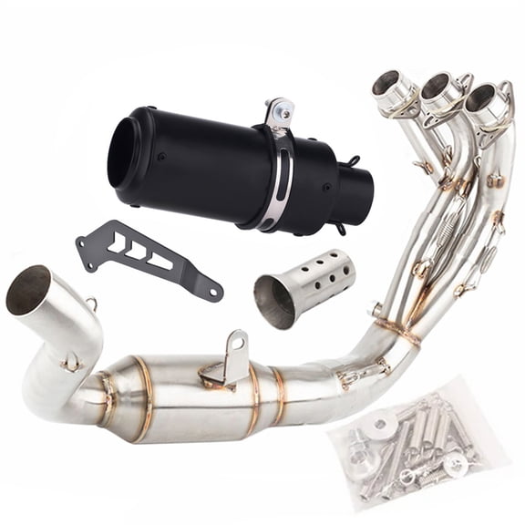 Full Exhaust System Header Link Pipe Muffler Tips Slip For Yamaha MT09 2020-2023