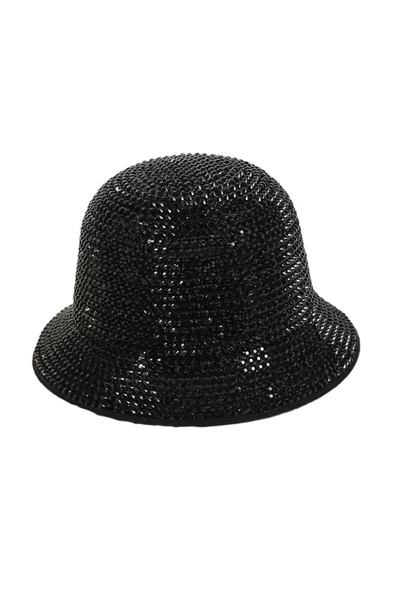 Full Eye Catching Bucket Hat Rhinestone Panama Spring Men Wide Brim Felt Stage Fisherman Hat