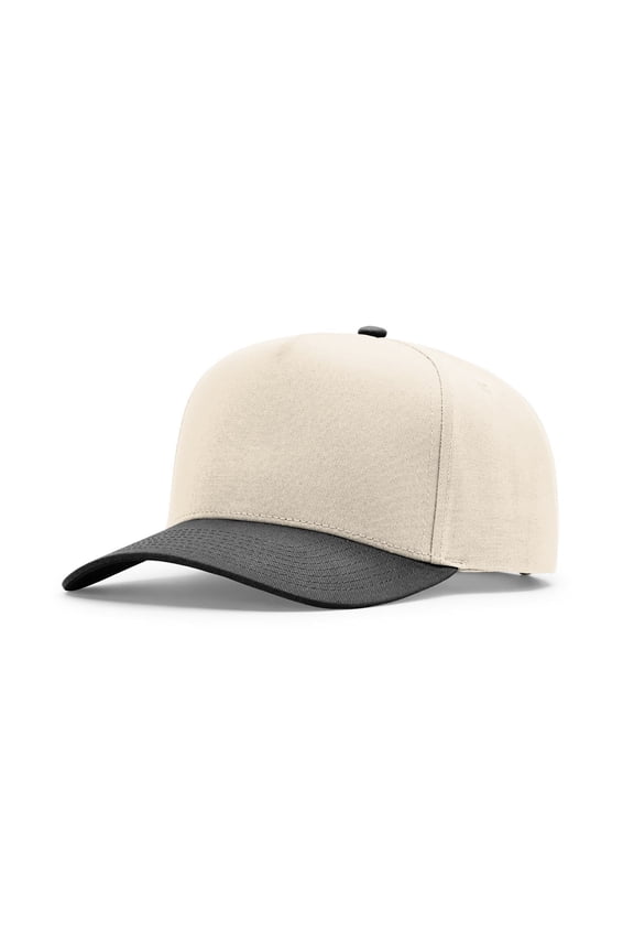 Full Fabric 5 Panel Champ Hat (323FPC), One Size Fits Most, Combination Cream/Black