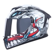 Full-Face Adult Motorcycle Helmet, Motocross ATV Offroad Dirt Bike Helmet DOT Approved White, S Size