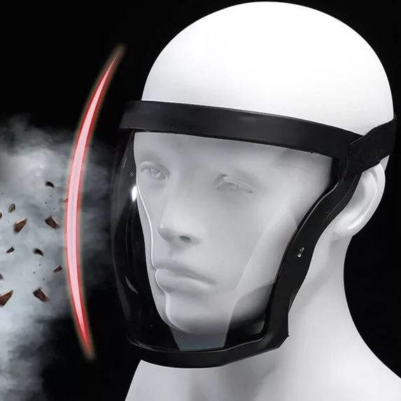 Full Face Anti-Fog Shield - Super Protective Mask Safety Transparent Head Cover - High-Definition Face Shield, with Removable Filter Tank and Filte Cotton - Suitable for Adults(Black)