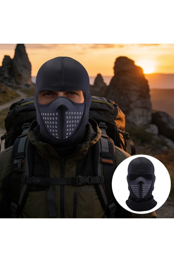 Full Face Balaclava for Skiing Motorcycling and Outdoor Winter Sports - Windproof Soft Stretch Fabric with Breathable Mesh Ventilation