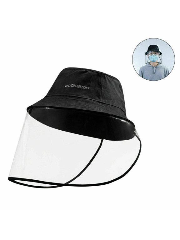 Full Face Bucket Protective Hat Face Shield Cap,Fisherman Hat Sun Cover Outdoor Dust Proof Removable Hat,Anti-fog Anti-Saliva Anti-Spitting Sun Cap,Adjustable Fishing Hat Foldable Detachable