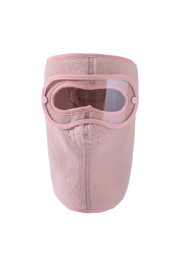 Full Face Fleece Mask with Integrated Clear Lens Windproof Breathable Outdoor Shield for Cold Weather Activities