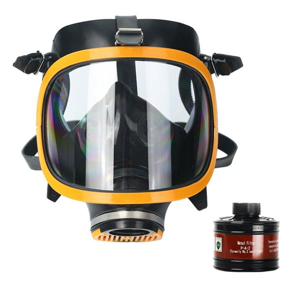 Full Face Gas Mask, Gas Masks Survival Nuclear and Chemical with 40mm Activated Carbon Filter, Reusable Respirator Mask for Gases, Vapors, Dust, Chemicals