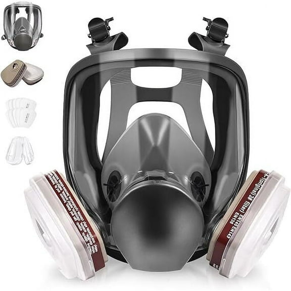 Full Face Gas Mask Gas Masks Survival Nuclear and Chemical, Reusable Respirator Mask
