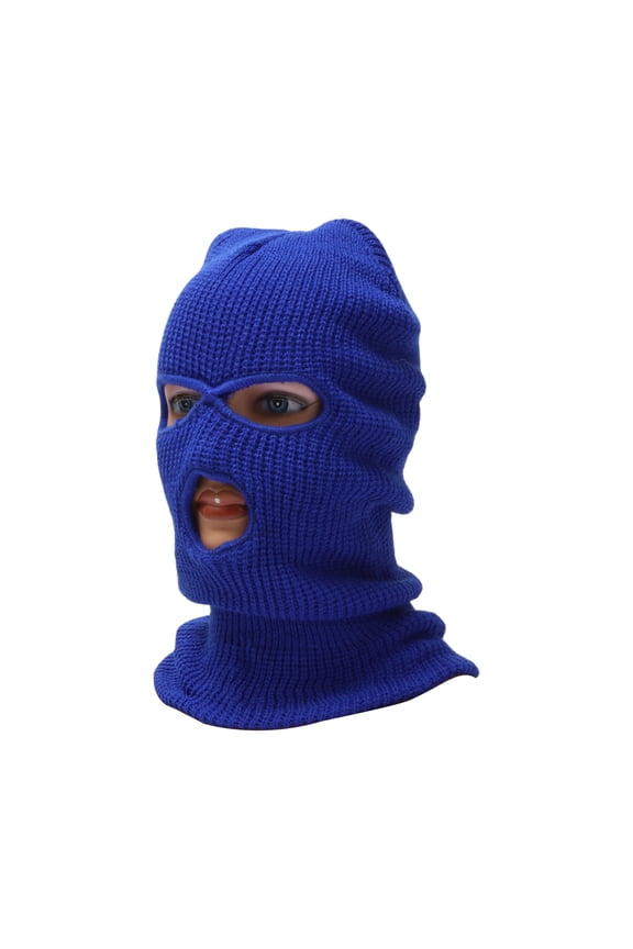 Full Face Mask Acrylic Three Holes Face Cover Warm,Windproof Denim Blue 1 Pcs