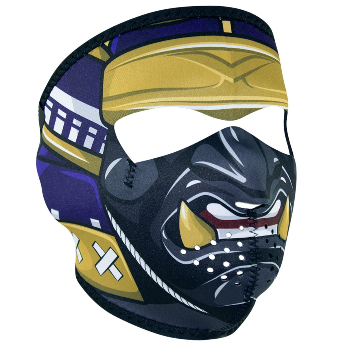 Full Face Mask Neoprene Samurai Purple Gold Reversible to Black ...