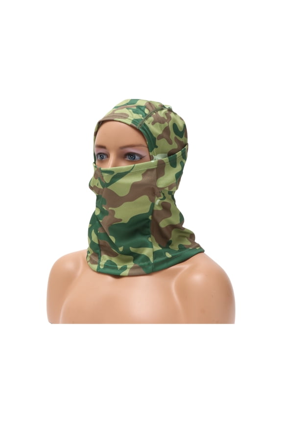 Full Face Mask Polyester Camouflage Face Cover Breathable,Sweat-wicking Army Green 1 Pcs