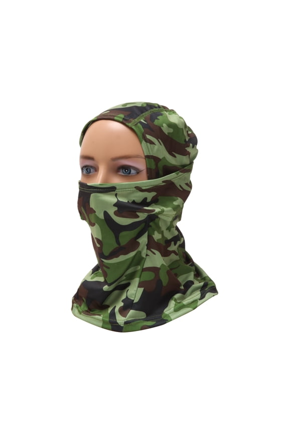 Full Face Mask Polyester Camouflage Face Cover Windproof,Quick-drying Army Green 1 Pcs