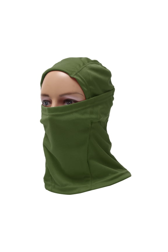 Full Face Mask Polyester Face Cover Breathable,Sweat-wicking Army Green 1 Pcs