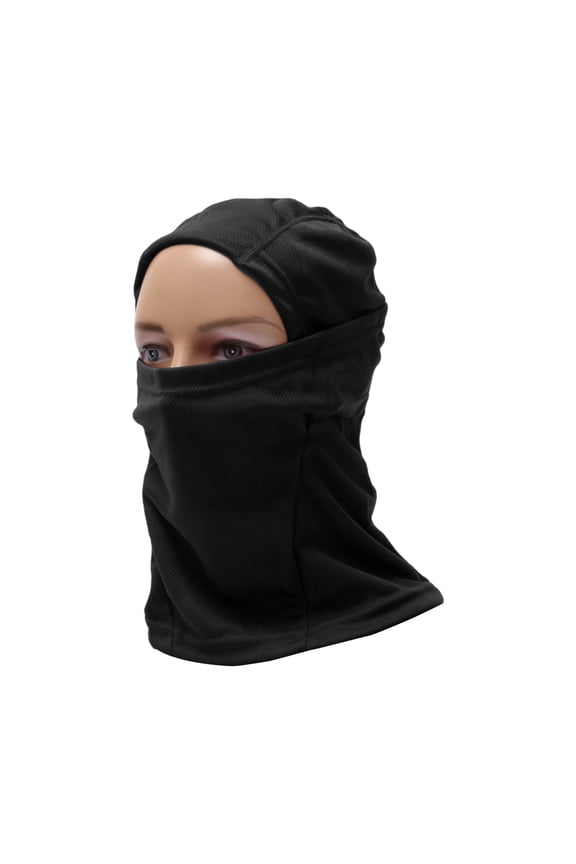 Full Face Mask Polyester Face Cover Breathable,Sweat-wicking Black 1 Pcs