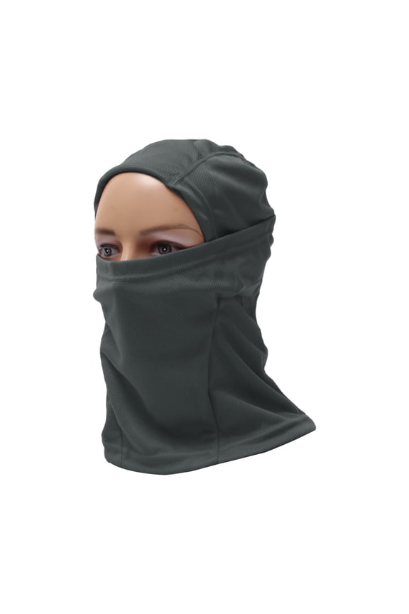 Full Face Mask Polyester Face Cover Breathable,Sweat-wicking Deep Gray 1 Pcs