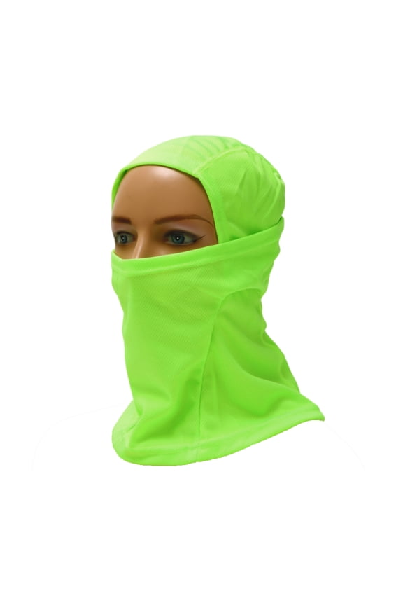 Full Face Mask Polyester Face Cover Breathable,Sweat-wicking Fluorescent Green 1 Pcs