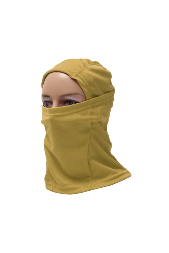 Full Face Mask Polyester Face Cover Breathable,Sweat-wicking Khaki 1 Pcs