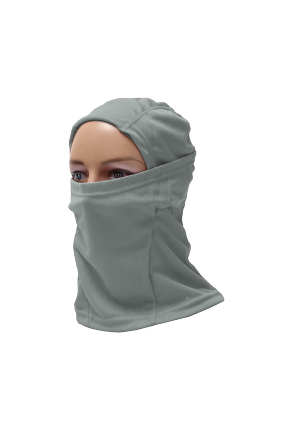 Full Face Mask Polyester Face Cover Breathable,Sweat-wicking Light Gray 1 Pcs