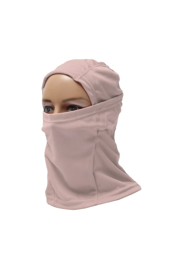 Full Face Mask Polyester Face Cover Breathable,Sweat-wicking Pink 1 Pcs