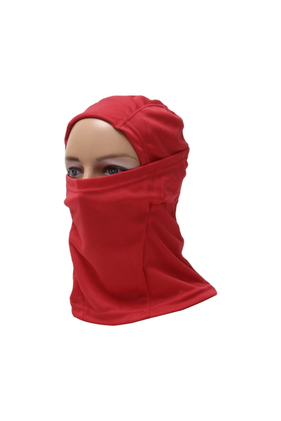 Full Face Mask Polyester Face Cover Breathable,Sweat-wicking Red 1 Pcs