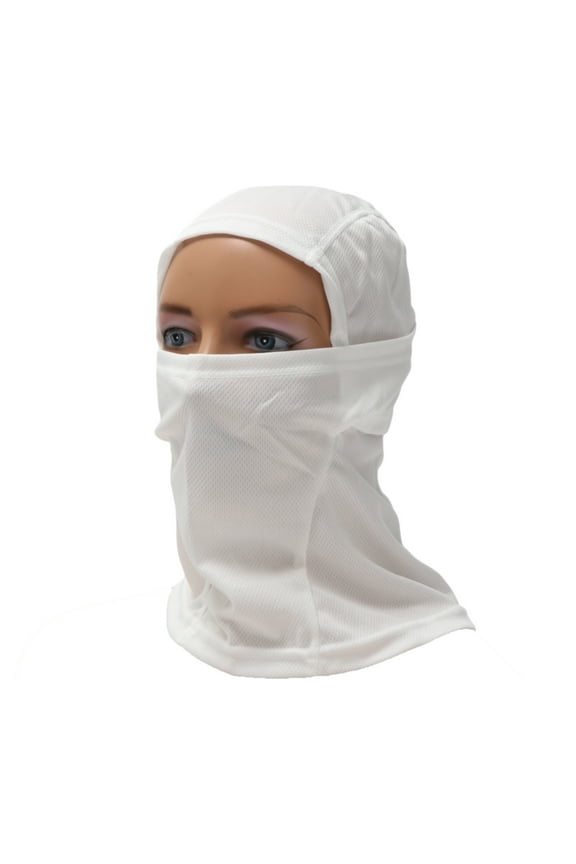 Full Face Mask Polyester Face Cover Breathable,Sweat-wicking White 1 Pcs