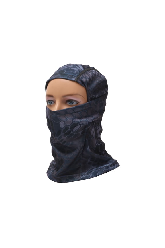 Full Face Mask Polyester Python Pattern Face Cover Breathable,Sweat-wicking Navy 1 Pcs
