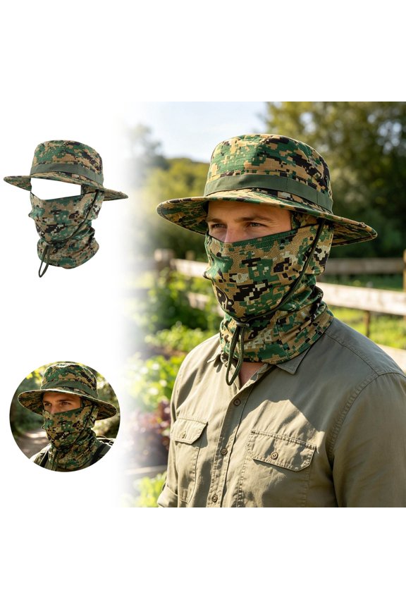 Full Face Mask for Outdoor Riding, Cloth, 60cm, Sunshield, Motorcycle Headwear, Camouflage