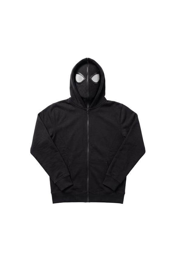 Full Face Masked Zip Hoodie, Spider Hooded Sweatshirt Cosplay Costume Jacket for Adult