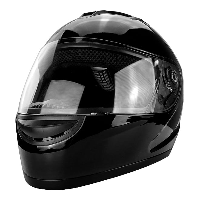 Full Face Motorcycle Helmet With Flip Up Visor Gloss Black