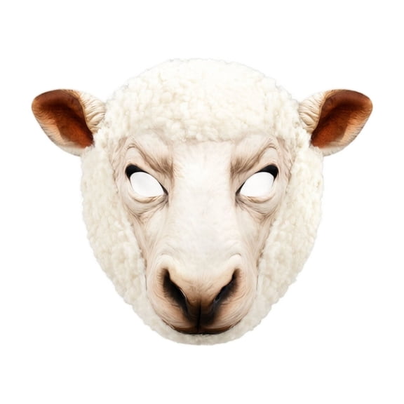 Full Face Party Mask, Halloween Animal Mask, Animal Mask, Adult Sheep Mask, 12X11 Inch Soft Structure Works for Trick-Or-Treat Groups and Private Home Gatherings