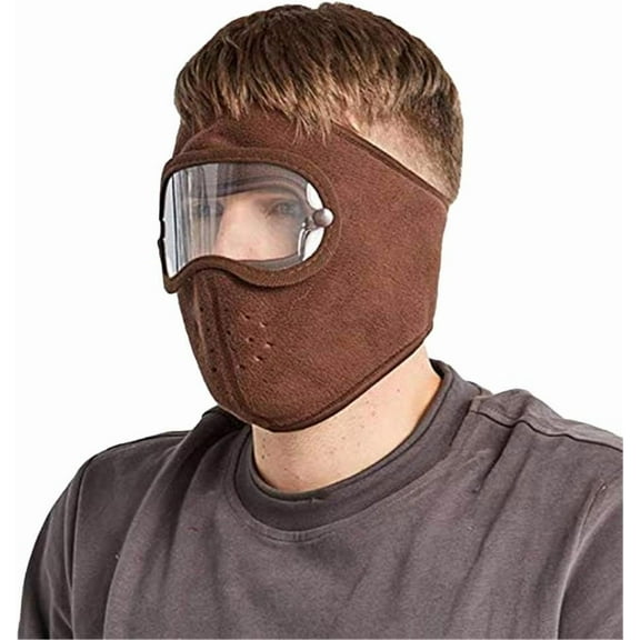 Full Face Protection Headgear, Winter Warm-Masks, Polar Fleece Riding Windproof Hd Goggles Face Protection Mouth Shield - Face-Mask Pack, Face Shield, Motorcycle Face-Mask, Winter Goggles