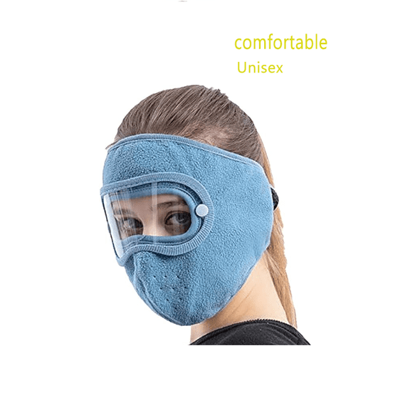 Full Face Protection Headgear, Winter Warm Masks, Polar Fleece Riding Windproof Hd Goggles Face Protection Mouth Shield