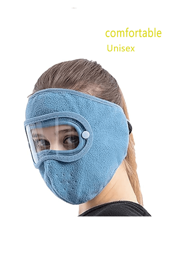 Full Face Protection Headgear, Winter Warm Masks, Polar Fleece Riding Windproof Hd Goggles Face Protection Mouth Shield