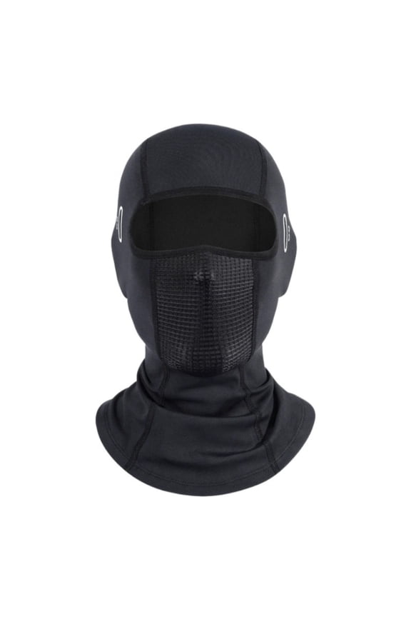 Full Face Protective Motorcycle Hood for Cold Weather Riding with Reflective Glasses Hole and Windproof Warm