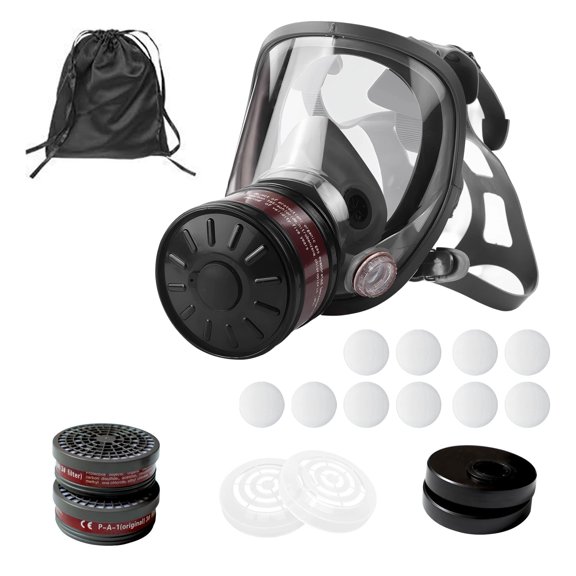 Full Face Respirator Mask Protective Face Mask Including Filter Systems Efficient Filtration For Worker Safe