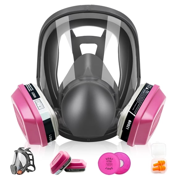 Full Face Respirator Mask - Reusable Respirator with Filters 60921&2097, Dust Mask Anti-fog Against Organic Vapor Gas Mask，Perfect for Spray Paint, Sanding, Welding, Cutting Work