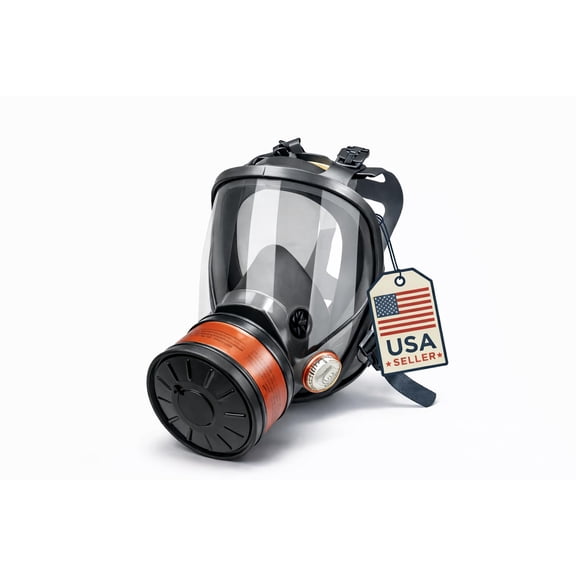 Full Face Respirator Mask with 40mm Filter  Anti-Fog Reusable Gas Mask for Smoke, Dust, Chemicals & Emergency Use