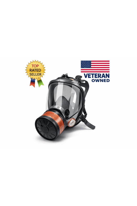Full Face Respirator Mask with 40mm Filter  Anti-Fog Reusable Gas Mask for Smoke, Dust, Chemicals & Emergency Use