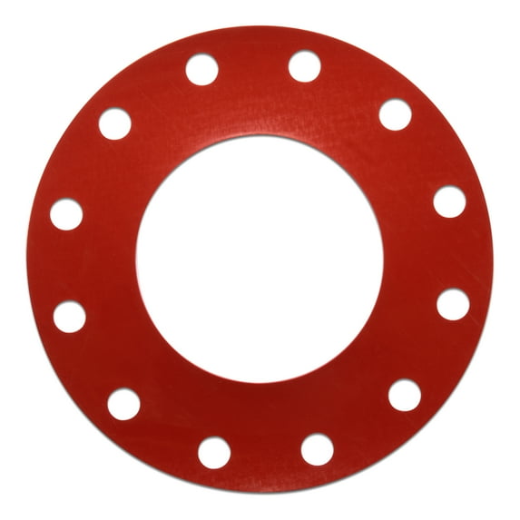 Full Face Silicone Rubber Flange Gasket for 6" Pipe - 1/8" Thick - Class 300