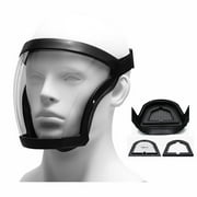 Full Face Shield, Super Protective Anti-Fog Transparent High-Definition Face Shield, with Removable Filter Tank and Filter Cotton, Suitable for AdultsBlack)