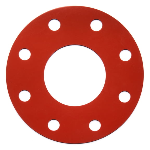 Full Face Silicone Rubber Flange Gasket for 6" Pipe - 1/8" Thick - Class 150