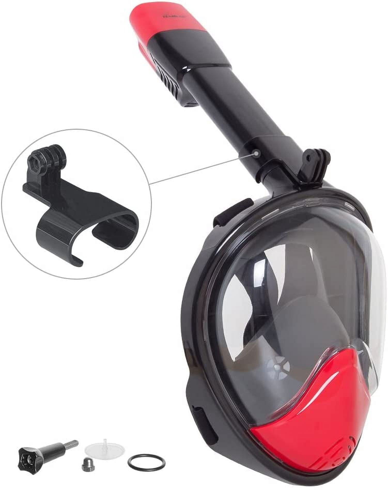 Full Face Snorkel Mask 180 Wide View Easy Breathe GoPro Compatible with Anti-Fog and Anti-Leak Design (L/XL)