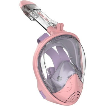 G2RISE Full Face Snorkel Mask Adults Snorkeling Set Gear with Detachable Camera Mount Swimming (Purple Pink, XS)