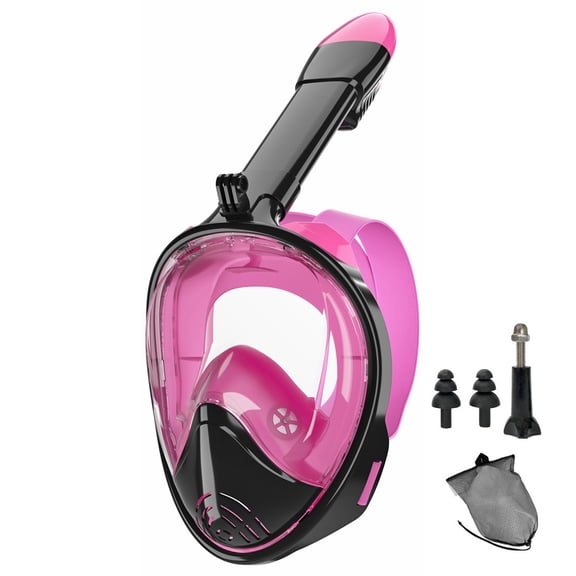 Full Face Snorkel Mask Silicone Diving Mask Full Dry Panoramic With Camera Holder Large Frame Swimming Goggles Set For Adults